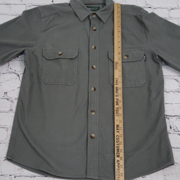 Woolrich Heavy Weight Chamois Flannel Shirt Gray Medium - Picture 12 of 12